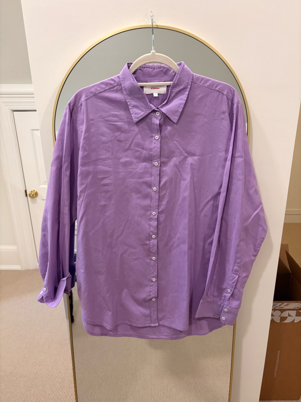 XiRENA Lavender Button-Down Dress Shirt